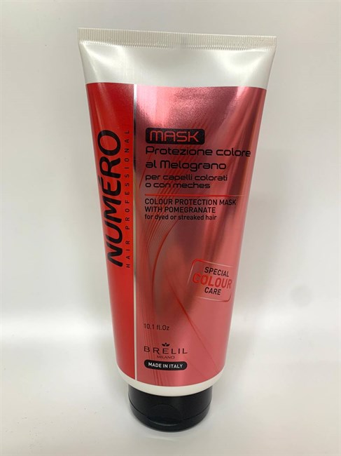 Brelil NUMERO Маска для защиты цвета с экстрактом граната для окрашенных и мелированных волос 300 мл. - фото 5525