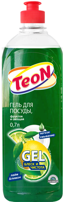 НЗБХ Новосибирск Гель для мытья посуды Teon 700мл фл. Лайм и лимон - фото 5674