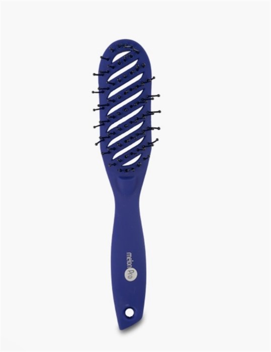 Щетка для укладки волос, прорезиненное покрытие синий Soft-Touch 9 рядов арт.GBR0012 - фото 5845