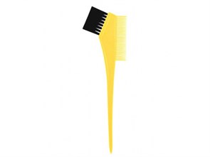 Кисть для окраски волос  с расческой 210х65 мм, желтая MP0313
