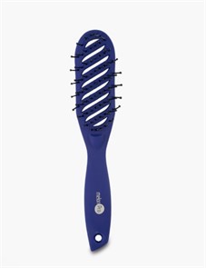 Щетка для укладки волос, прорезиненное покрытие синий Soft-Touch 9 рядов арт.GBR0012